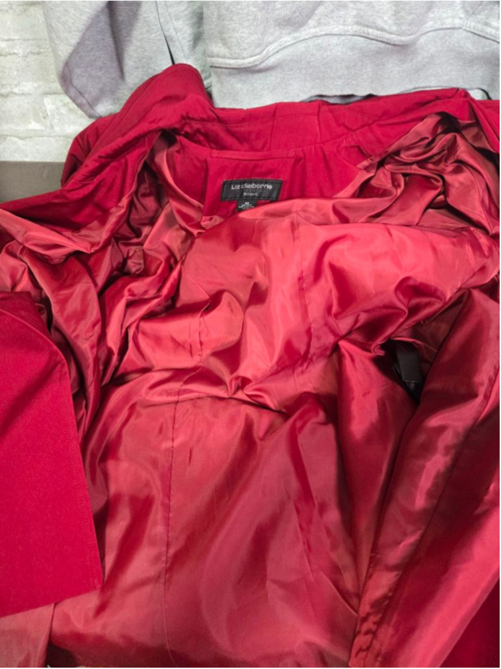 Clearance Women's Liz Claiborne Wine Color Water Resistant Hooded Trench Coat 3X - Picture 12 of 15